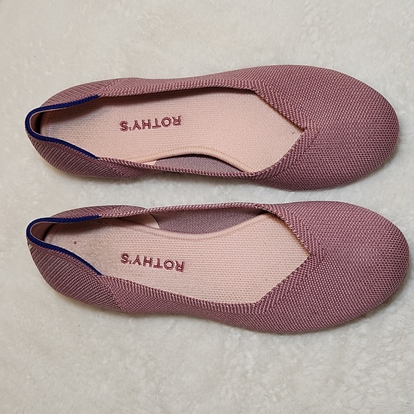 Rothy's The Flat Begonia Pink Knit Fabric Slip On Ballet Flats Bubble Gum Sz 9 - Picture 4 of 16